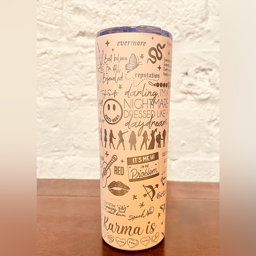 20oz tall skinny Taylor Swift Eras tumbler